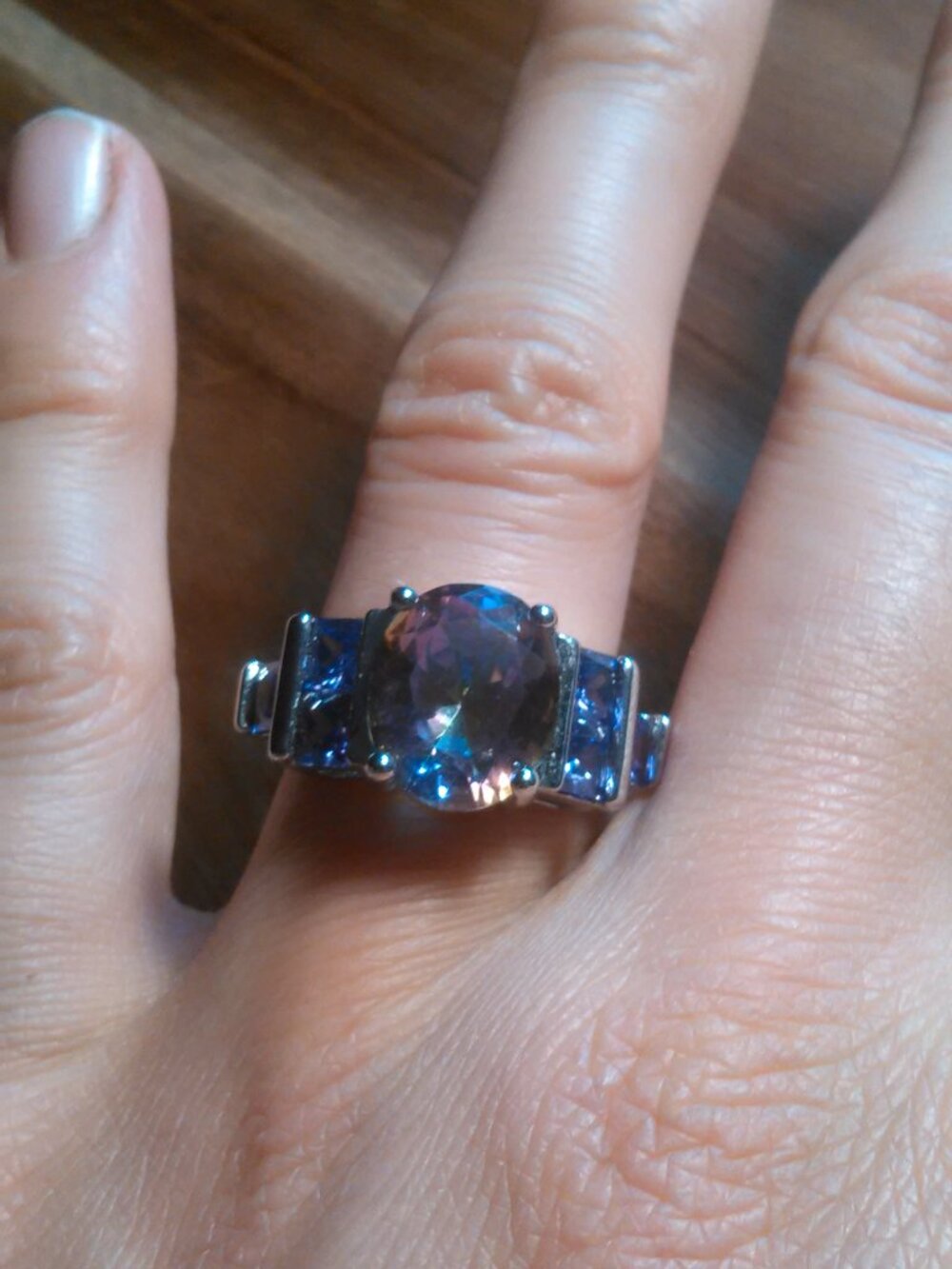Simulated Mystic Topaz and Purple Crystal Ring (Size 7) - Picture 10 of 16